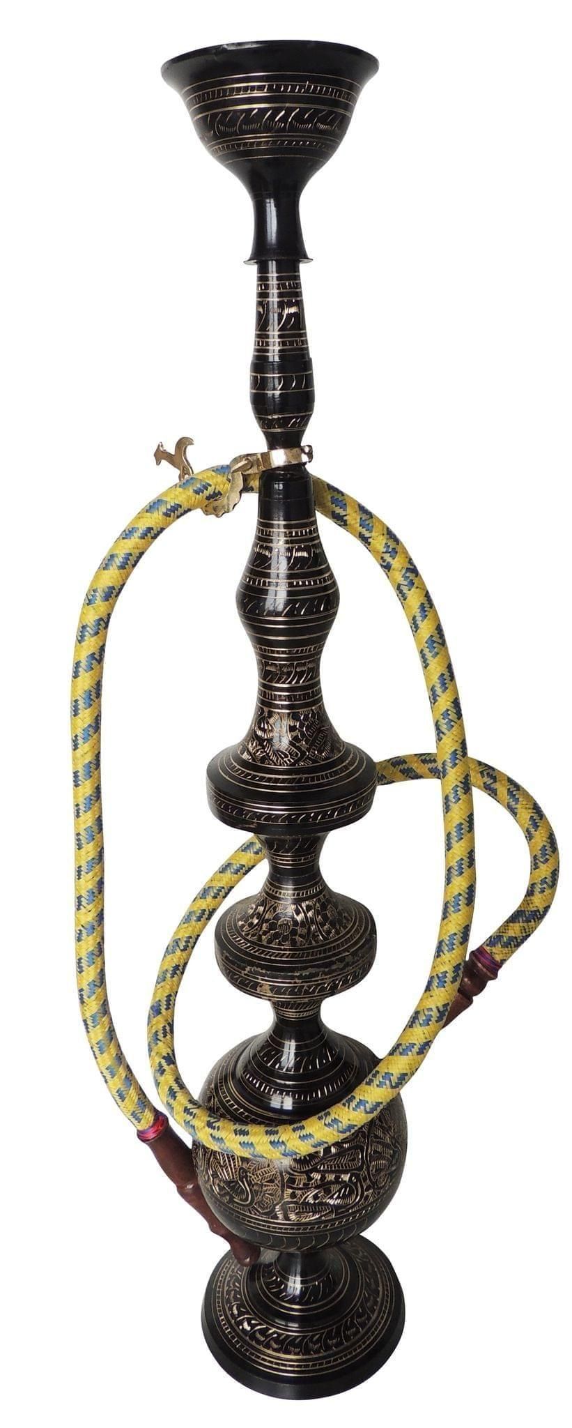 Brass Hookah 24.4 Inch In Black Design (F673 G) - 4.6*4.6*24.4 inch (F673 G)