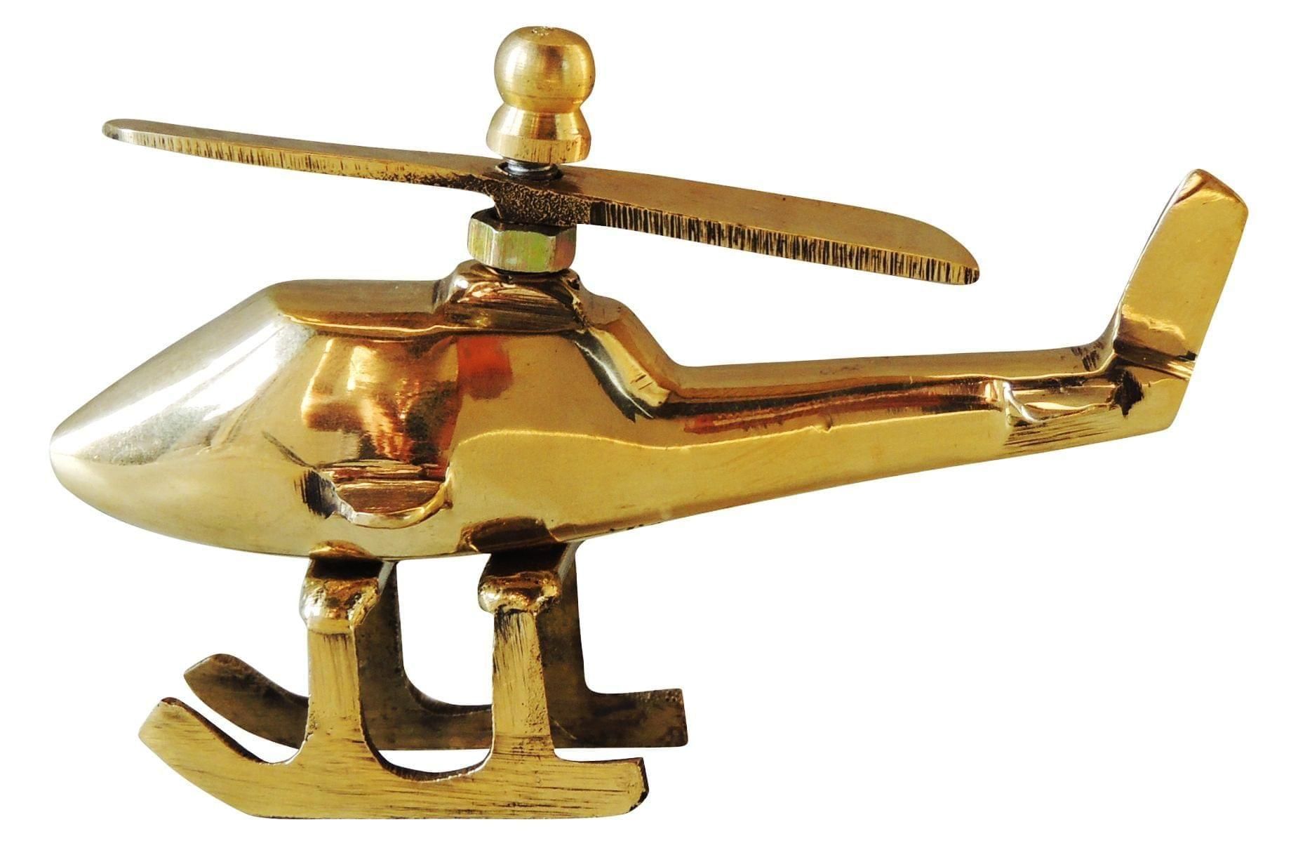 Brass Showpiece Children Playing Helicopter - 4*1.5*2.5 Inch (Z562 D)