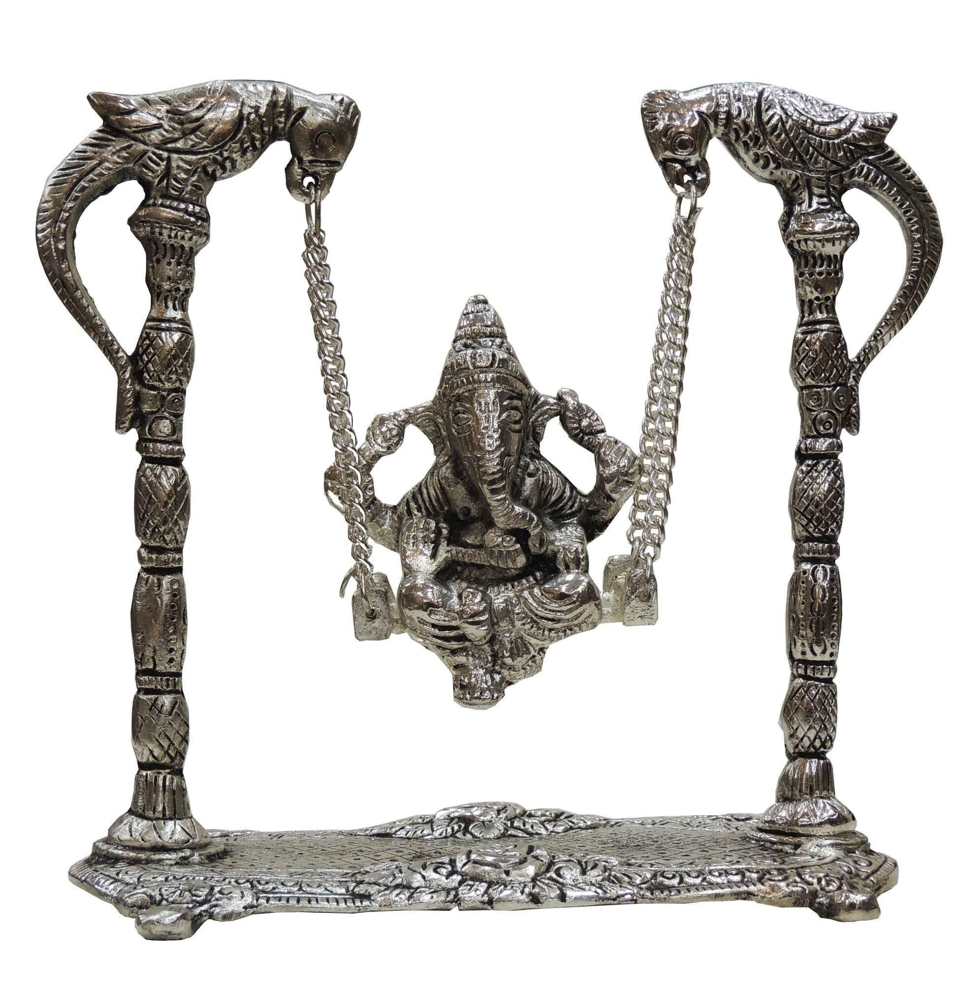 Showpiece Ganesh Jhula Silver - 8*4*7 inch (AS204 S)