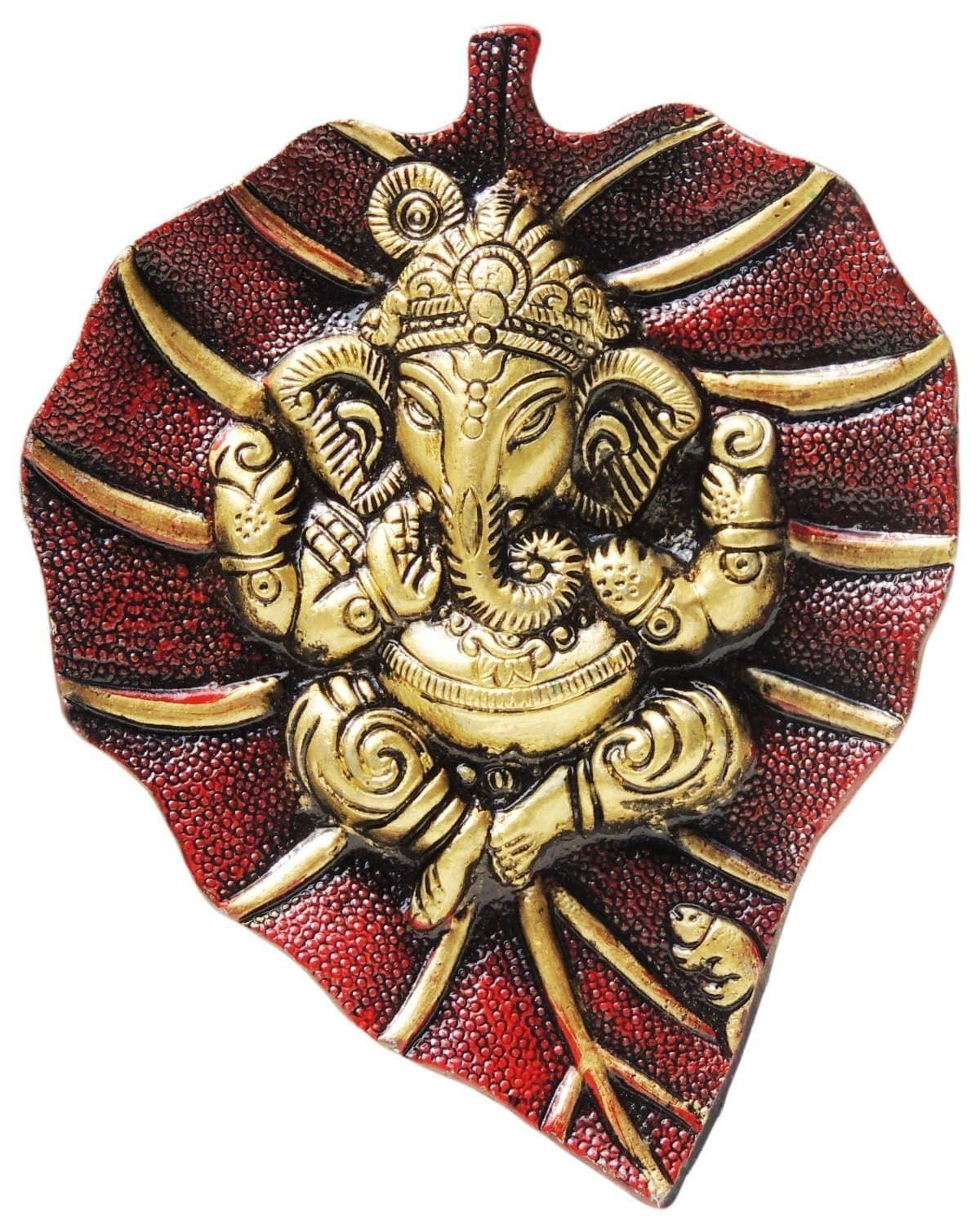 Showpiece Ganesh Patta Small Red - 6*0.5*7.5 inch (AS096 A)