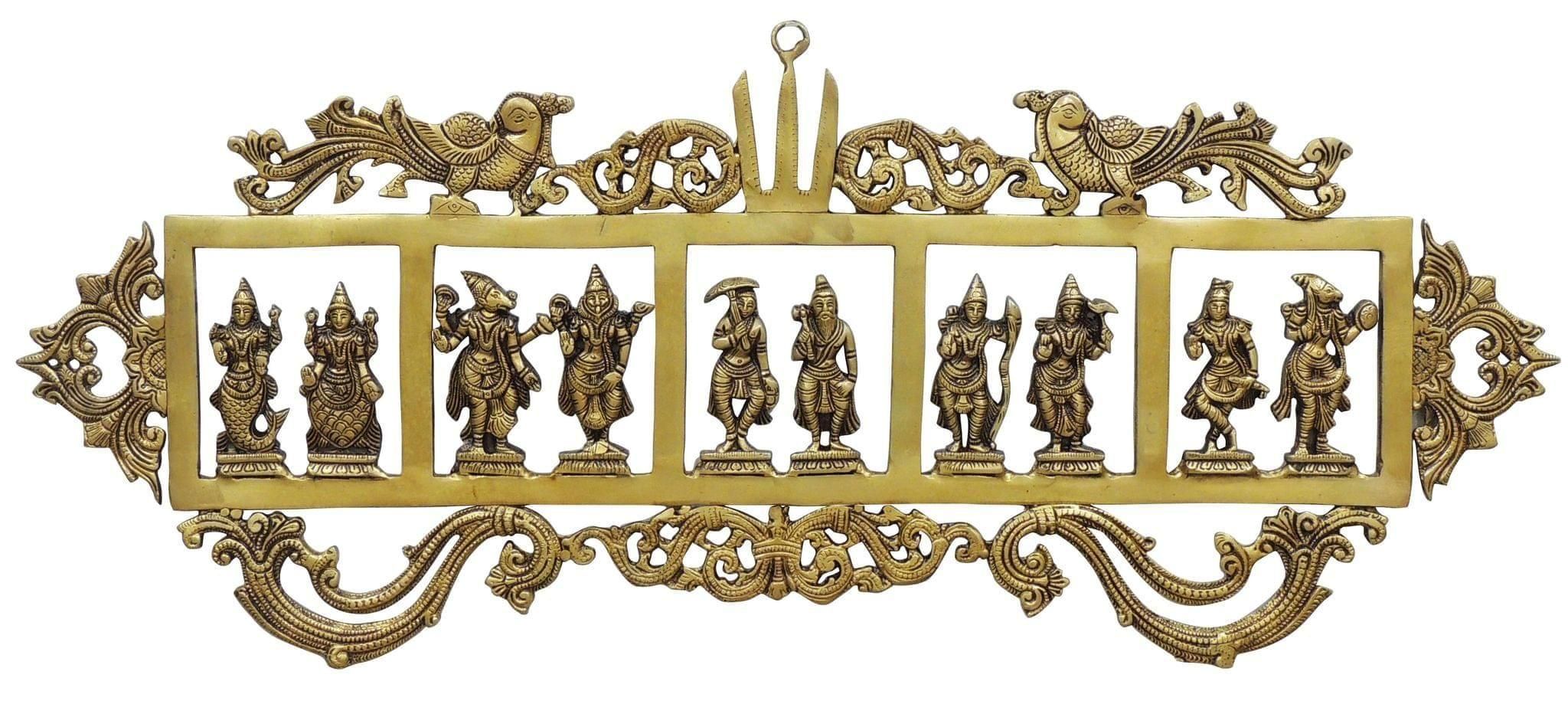 Brass Wall Hanging Das Avatar Statue - 29*0.5*12 Inch (BS1309 C)