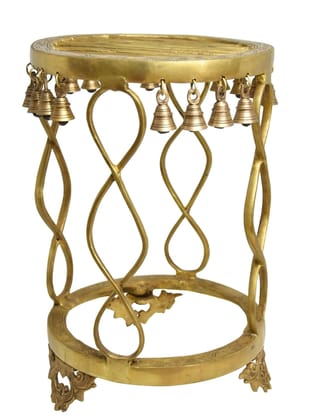 Brass Showpiece Brass Stool Statue - 11.5*11.5*19 Inch (BS1510 A)