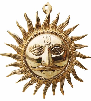 Brass Showpiece Wall Hanging Sun Statue - 10* *1 Inch (BS546)