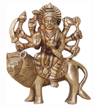 Brass Showpiece Durga Ji God Idol Statue - 3.5*1.5*4 inch (BS745 A)