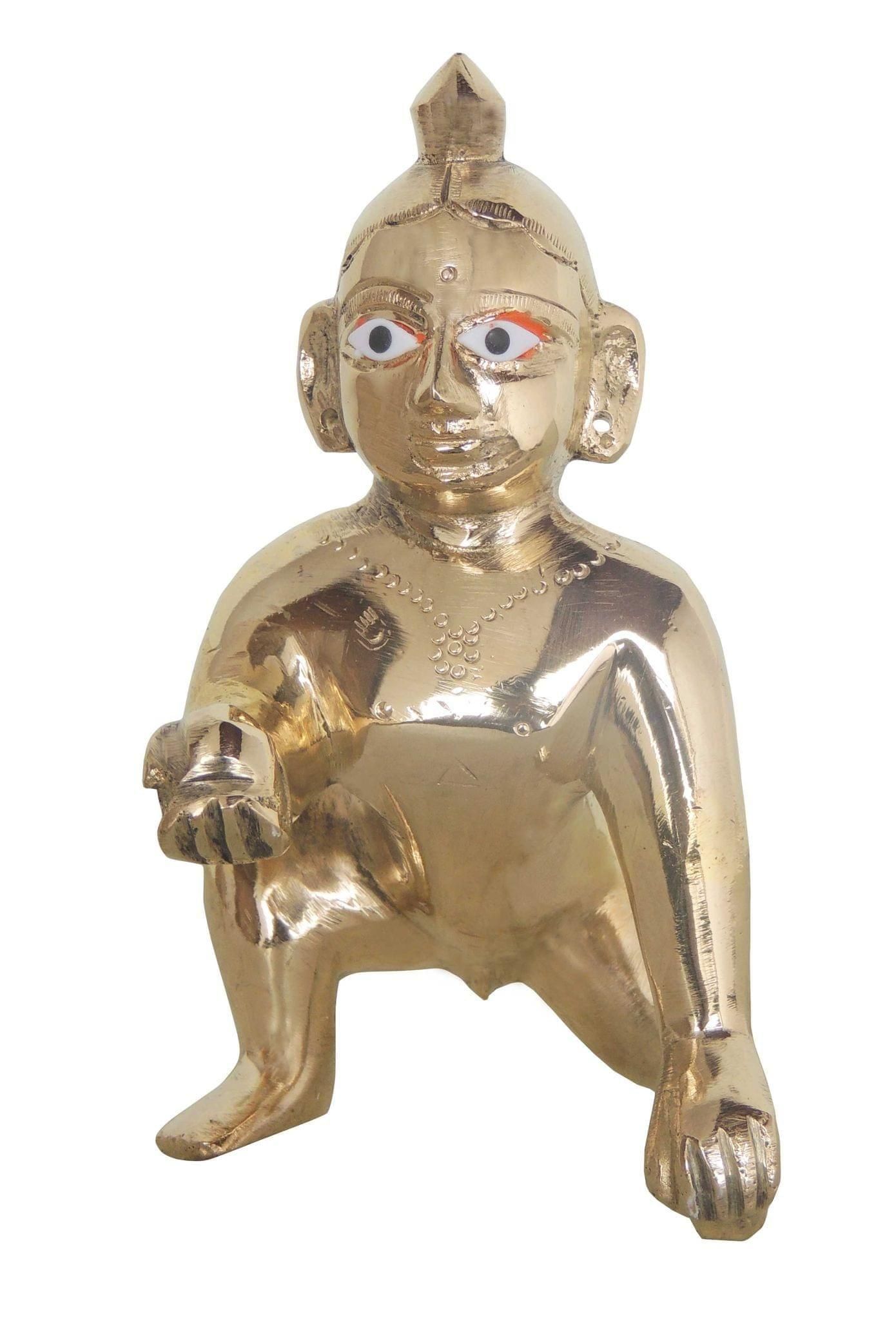 Brass Showpiece Laddu Gopal God Idol Statue  - 5*3.3*5.5 inch (BS871 C)