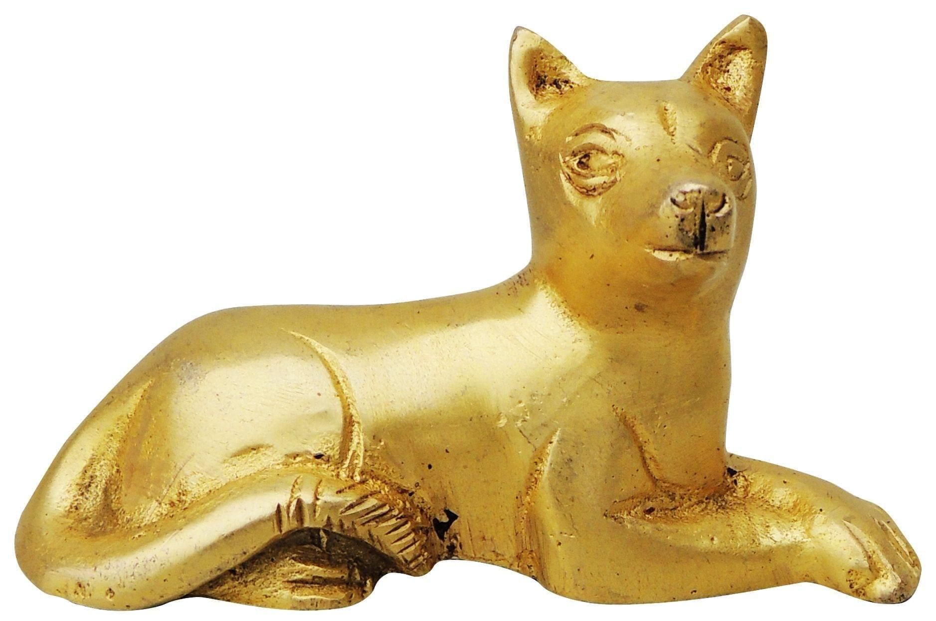 Brass Showpiece Dog Statue - 3*1*2 Inch (BS850 A)