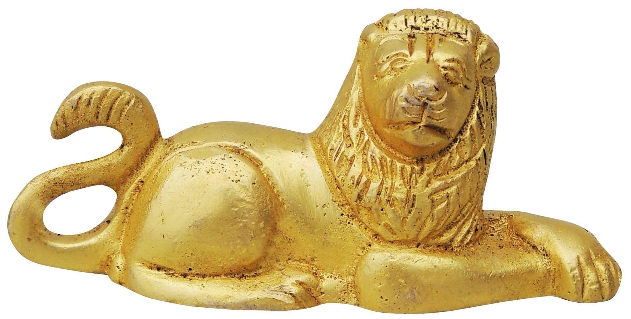 Brass Showpiece Lion Statue - 3.5*1*1.5 Inch (BS849 A)