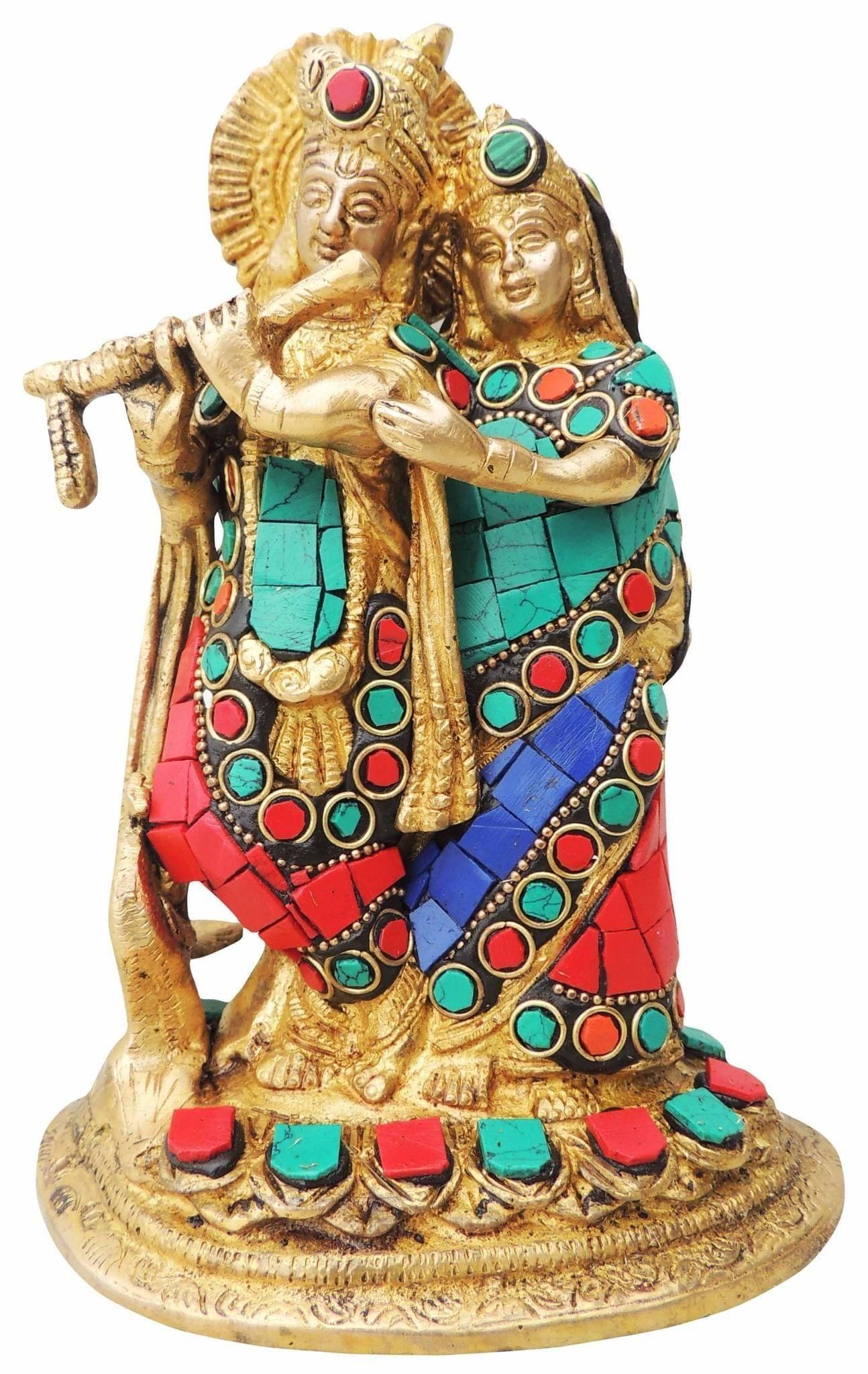 Brass Showpiece Radha Krishna God Idol Statue  - 5*3.5*7.5 inch (BS836 B)