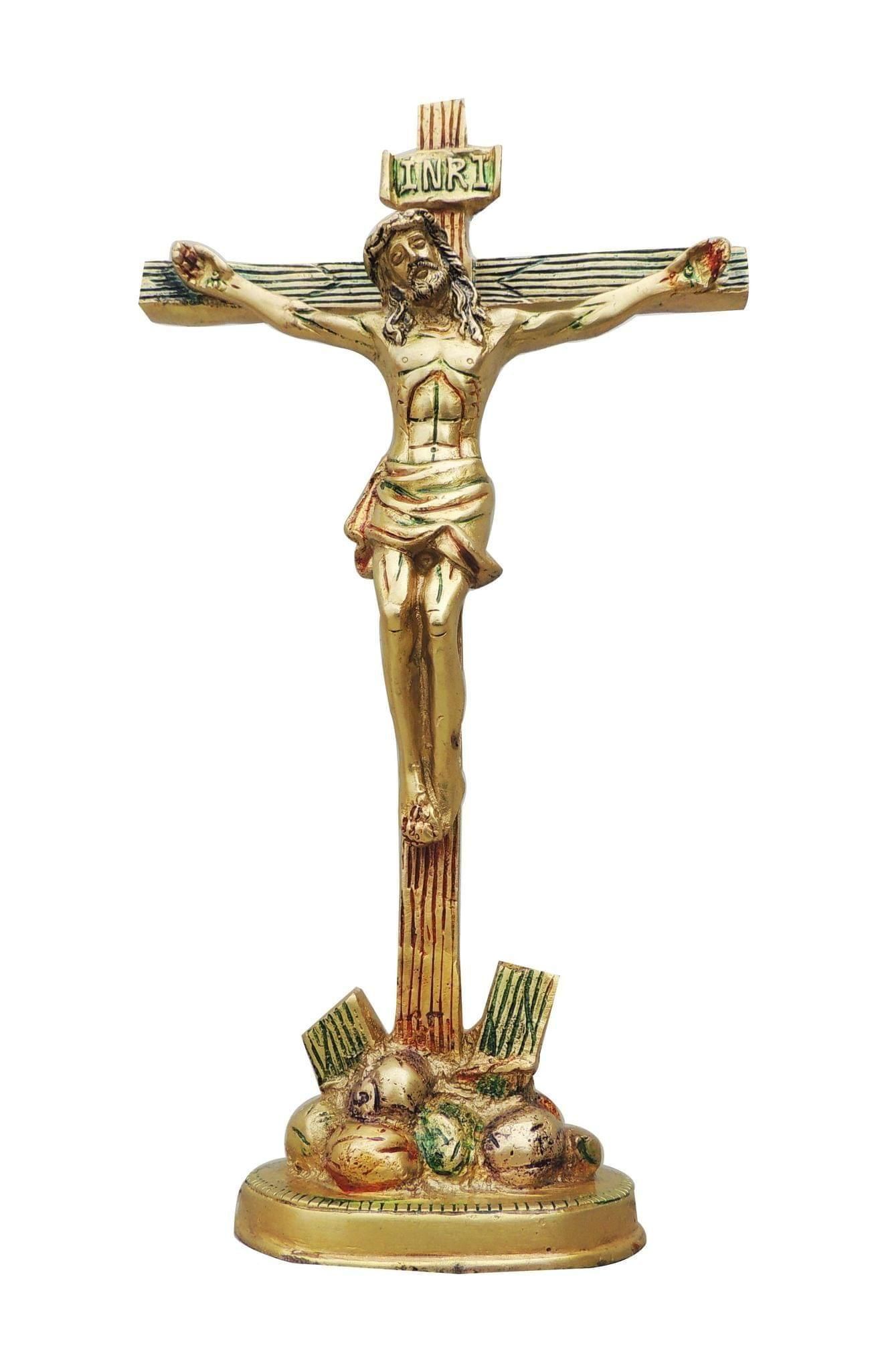 Brass Showpiece Jesus On Cross Statue - 6.5*2.8*11.8 Inch (BS971 D)