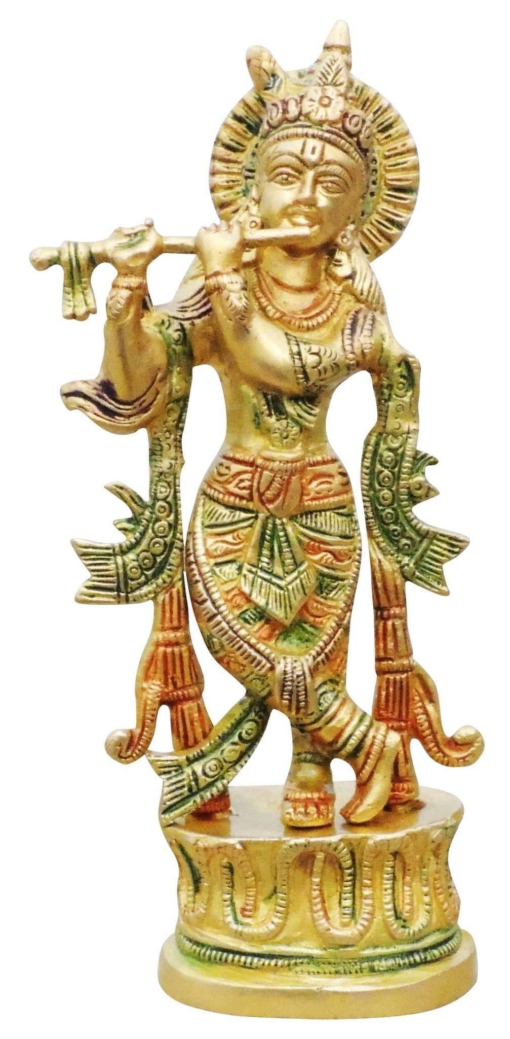 Brass Krishna Colour Statue-3.5*2*8.5 (BS938 B)