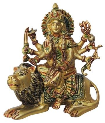 Brass Showpiece Durga Ji God Idol Statue - 6.5*2.5*7 Inch (BS937 S)