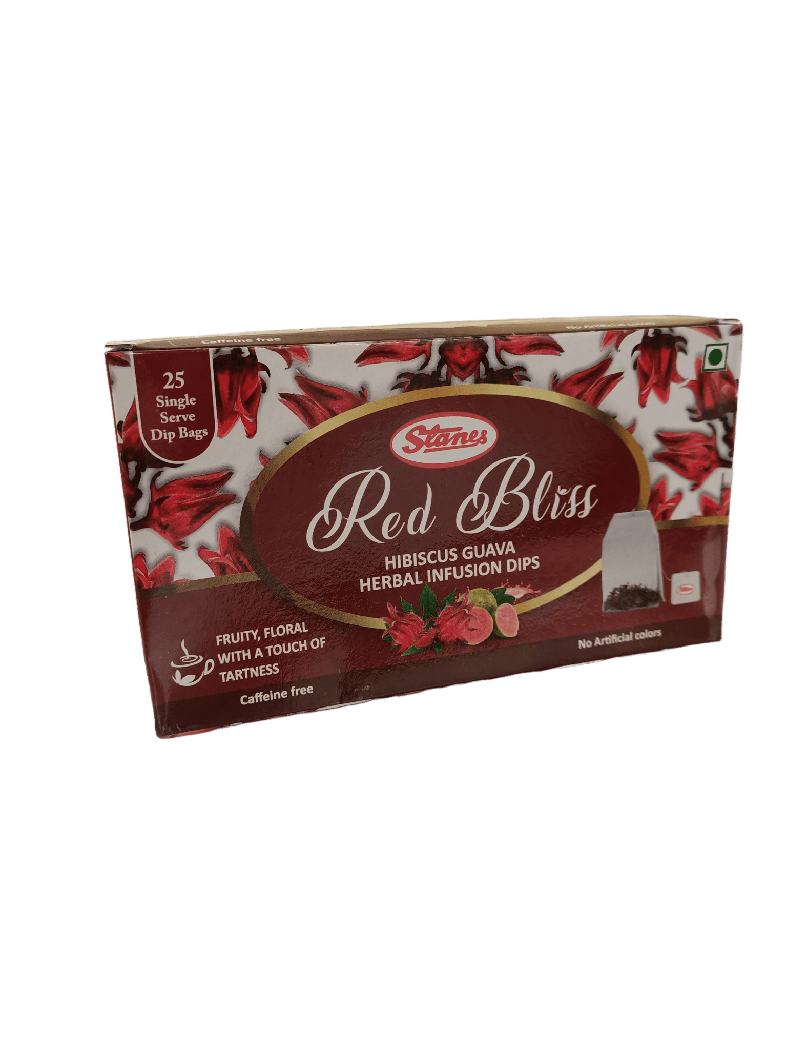 Stanes Red Bliss Hibiscus Guava Herbal Infusion Dips | 25 Single Serve Dip Bags | Pack of 1