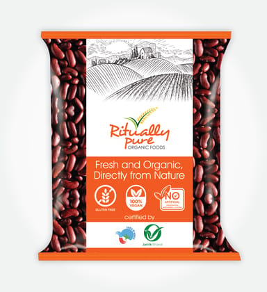 Ritually Pure 100% Organic | Dry & Unpolished Pulses | Rajma Lal | Kidney Beans | Rajma Red | 1 Kg Pack