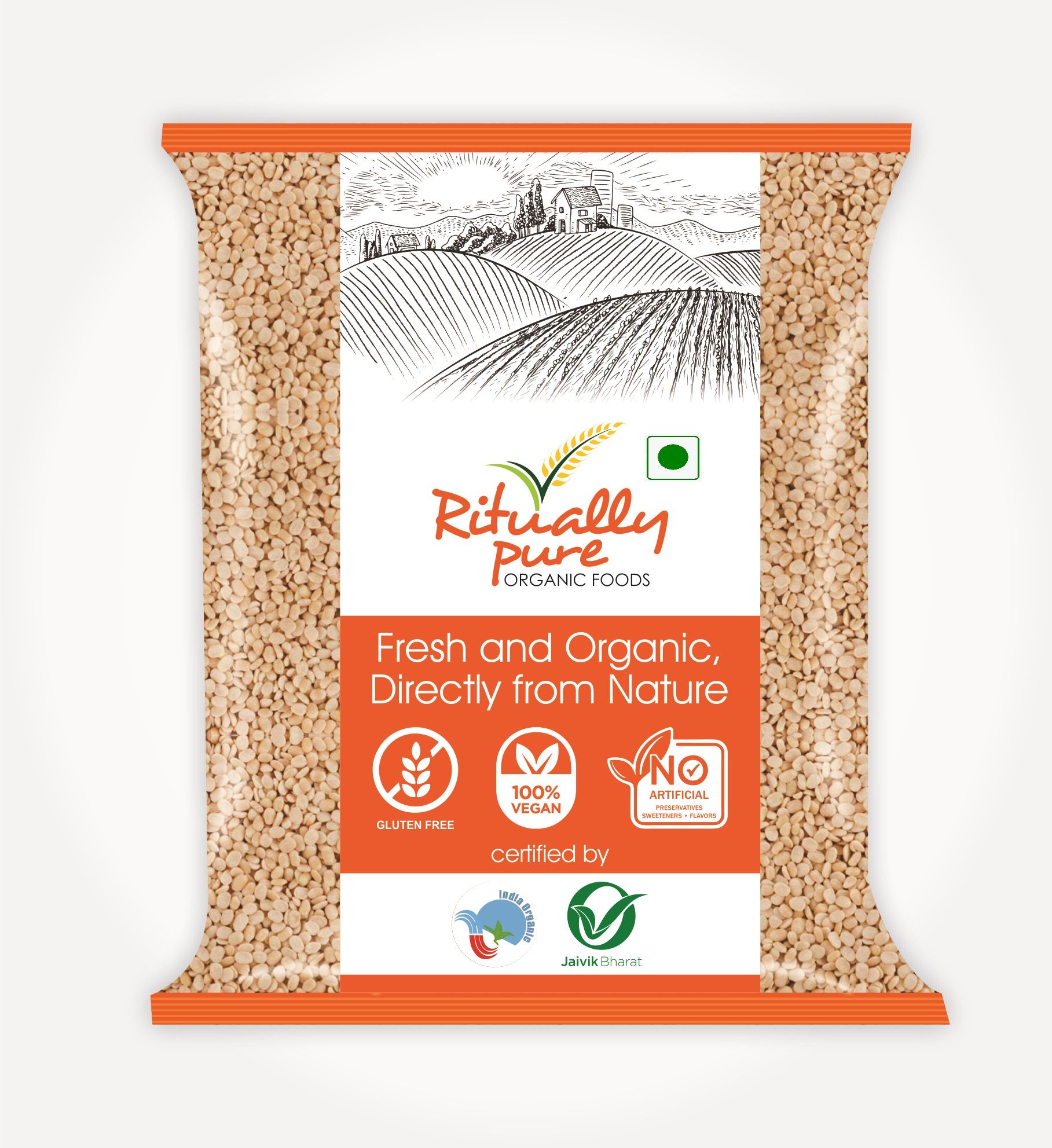 Ritually Pure 100% Organic | Dry & Unpolished Pulses | Urad Mogar | urad dhuli dal | 500 Gm Pack