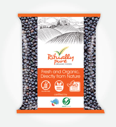 Ritually Pure 100% Organic | Dry & Unpolished Pulses | Urad Sabut | Urad Whole | Kali Dal | Black Urad Dal | 500 Gm Pack