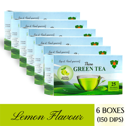 Green Tea Bag / Dip Tea Bag Lemon Flavoured 150 BAGS / 6 PKTS OF 25 BAGS