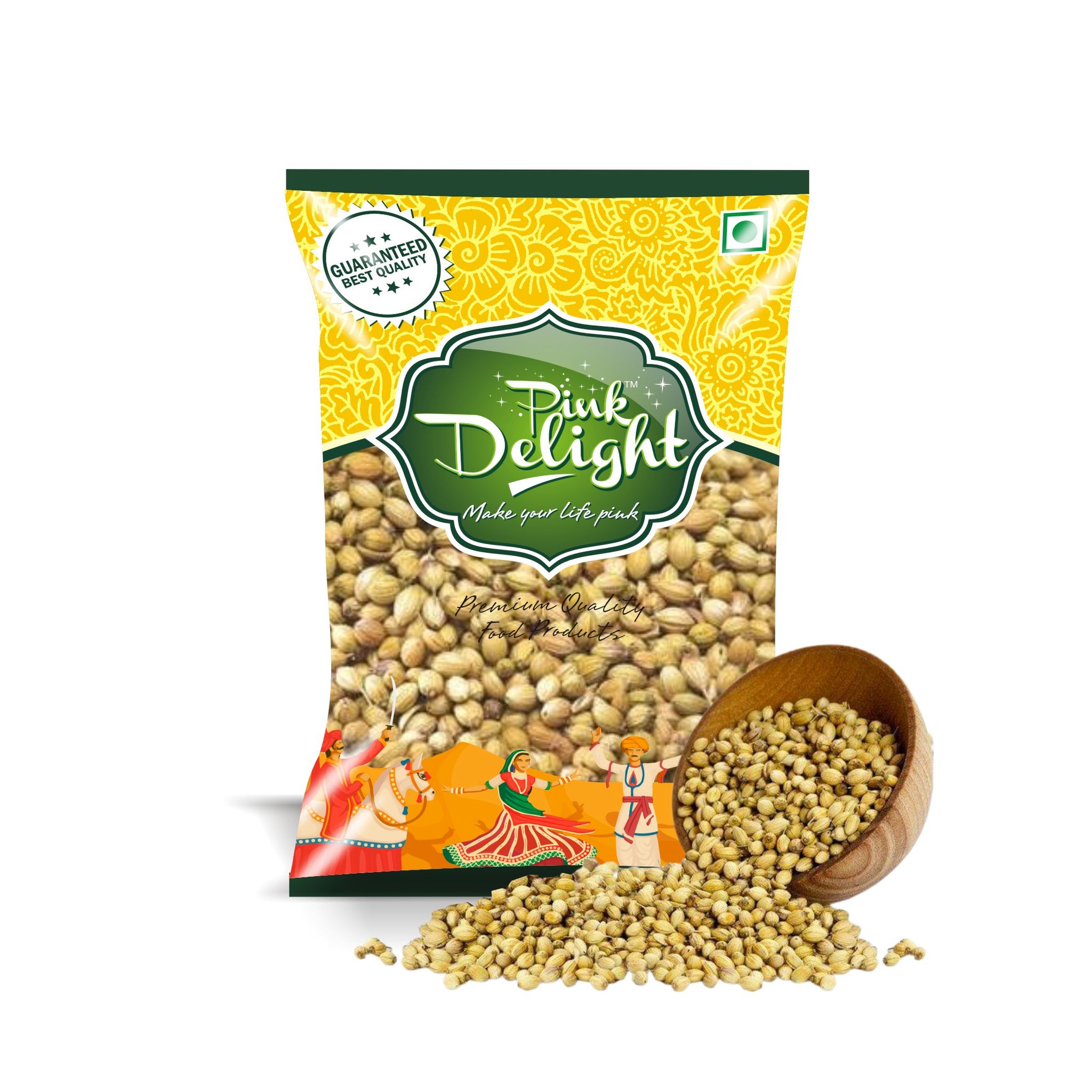 Pink Delight Spices | Dhania Sabut (Coriander Whole) | Natural & Organic Whole Spices | 200 Gm Pack