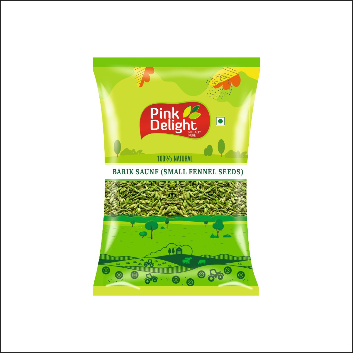 Pink Delight Spices | Saunf Baarik (Lucknowi Fennel seeds | Natural & Organic Whole Spices | 500 Gm Pack