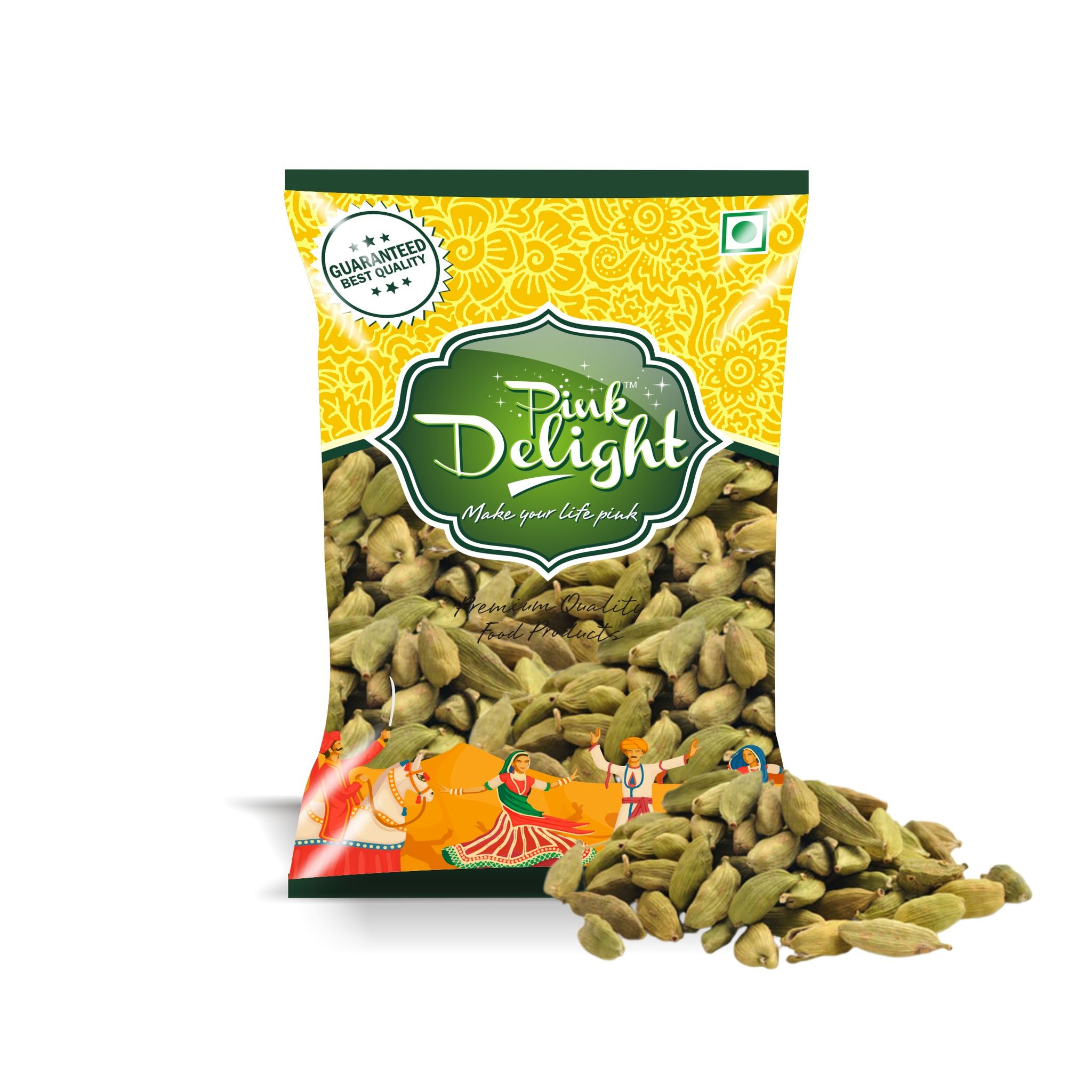 Pink Delight Spices | Elaichi Green (Green Cardamom) | Natural & Organic Whole Spices | 50 Gm Pack