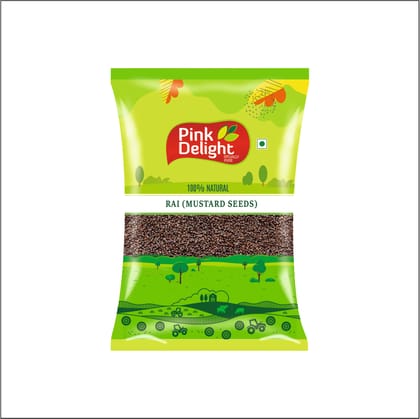 Pink Delight Spices | Rai (Mustard Seed) | Natural & Organic Whole Spices | 500 Gm Pack