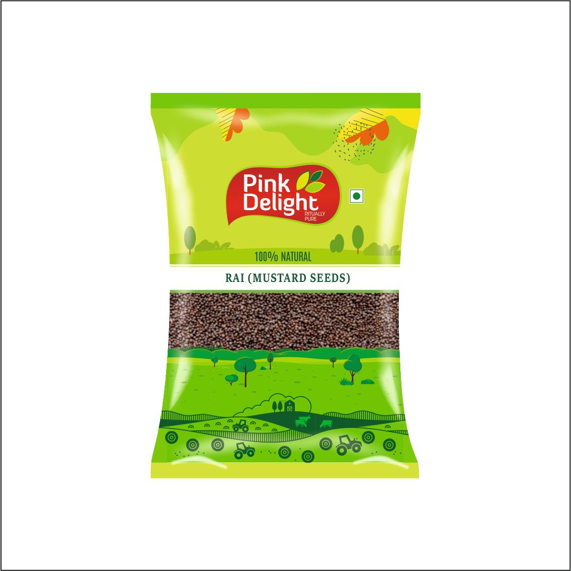 Pink Delight Spices | Rai (Mustard Seed) | Natural & Organic Whole Spices | 500 Gm Pack