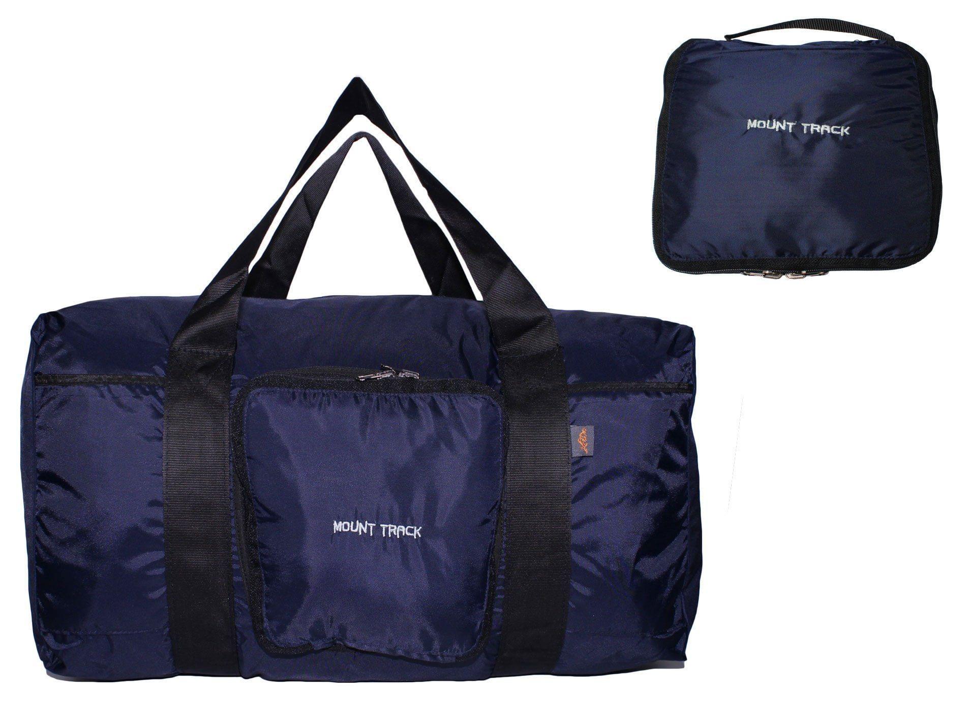 MOUNT TRACK Unisex Nylon Foldable Waterproof Navy Blue Travel Duffle Bag