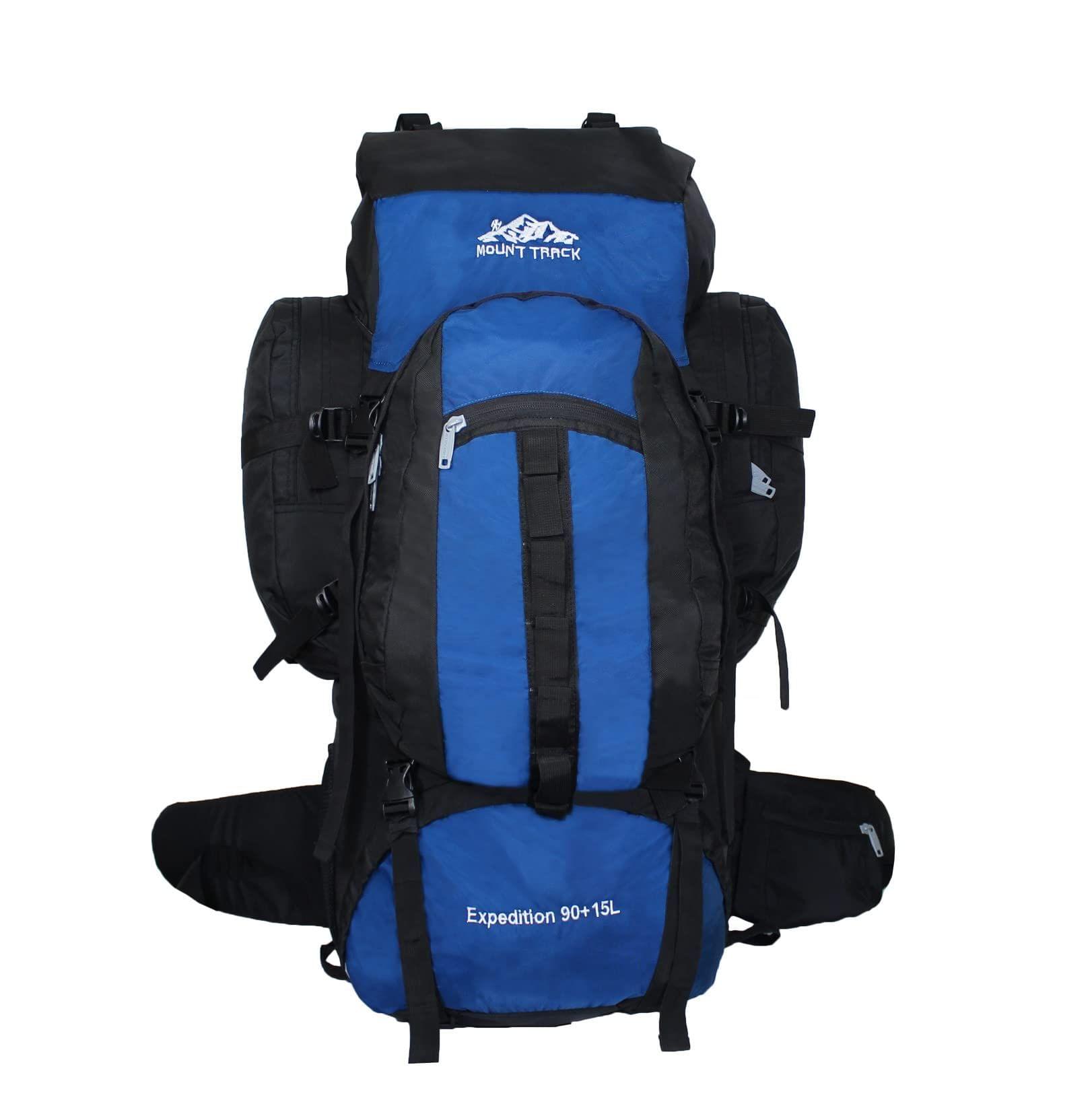 MOUNT TRACK expedition 105 liter rucksack with detachable Daypack Camping Hiking Trekking Bag Rucksack Navy Blue