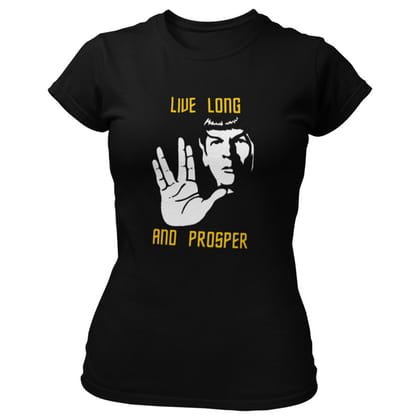 EqualLife Pure Cotton Chest Print T Shirt-Sifi Series-Live Long and Prosper-Spock-Design-1-by ZingerTees-Women-EL9120471-M