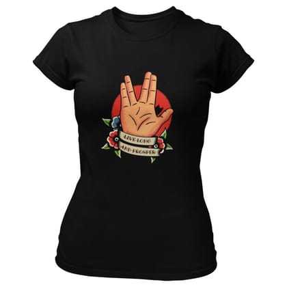 EqualLife Pure Cotton Chest Print T Shirt-Sifi Series-Live Long and Prosper-Spock-Design-2-by ZingerTees-Women-EL9120472-M