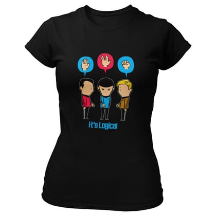 EqualLife Pure Cotton Chest Print T Shirt-Sifi Series-It is Logical-Spock-Design-5-by ZingerTees-Women-EL9120475-M