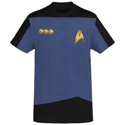 EqualLife Half Sleeves EqualLife Printed T Shirts-Super Dry fit-Sceince Fiction-Trekkie Uniform-Star-Trek-Blue-by ZingerTees-Men-EL9120476-M