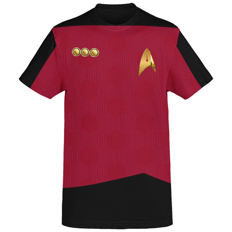 EqualLife Half Sleeves EqualLife Printed T Shirts-Super Dry fit-Sceince Fiction-Trekkie Uniform-Star-Trek-Red-by ZingerTees-Men-EL9120477-M