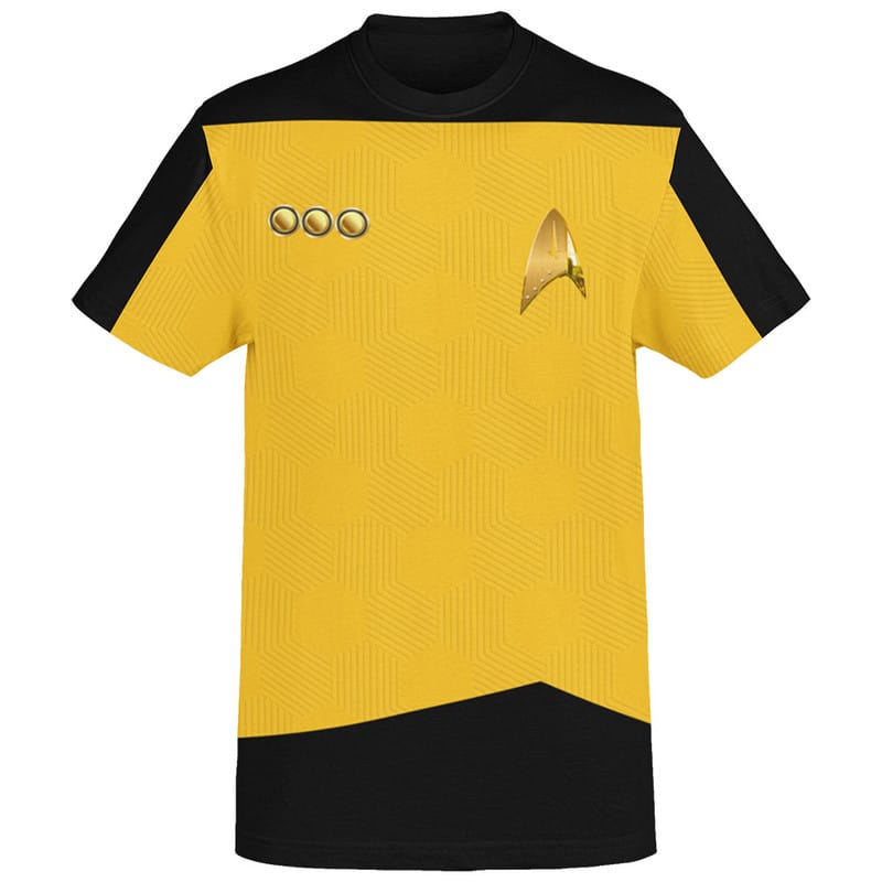 EqualLife Half Sleeves EqualLife Printed T Shirts-Super Dry fit-Sceince Fiction-Trekkie Uniform-Star-Trek-Yellow-by ZingerTees-Men-EL9120478-M