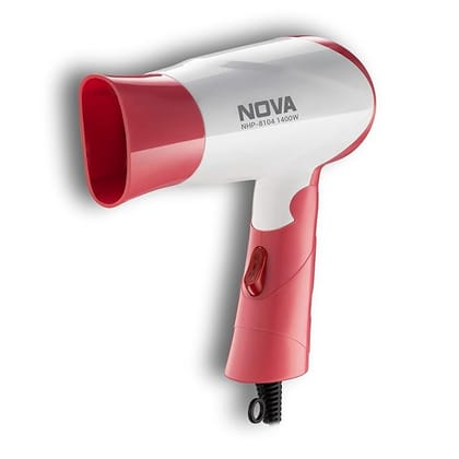 1400 Watts Compact Hair Dryer (White/Pink)