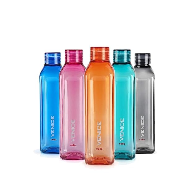 Venice Plastic Bottle Set, 1 Litre, Set of 5, Assorted