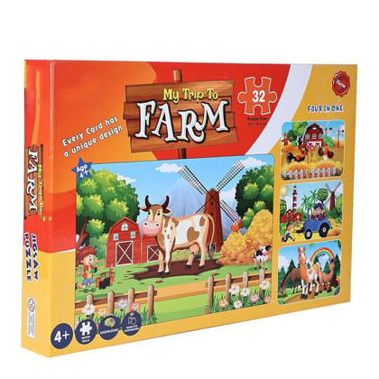 Seema Kitchenware Toys & Games My Trip To Farm Jigsaw Puzzles|Educational Puzzle & Games for Focus and Memory with Vibrant Colors|100 Pieces Puzzles (Set of 1 Puzzles in Box) for Age 4 Years and Above