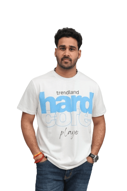 TRENDLAND Men's Pure Cotton ||180 GSM || Front Print & Back Solid || Round Neck Half Sleeve Regular Fit T-Shirt for Men (Pack of 1)