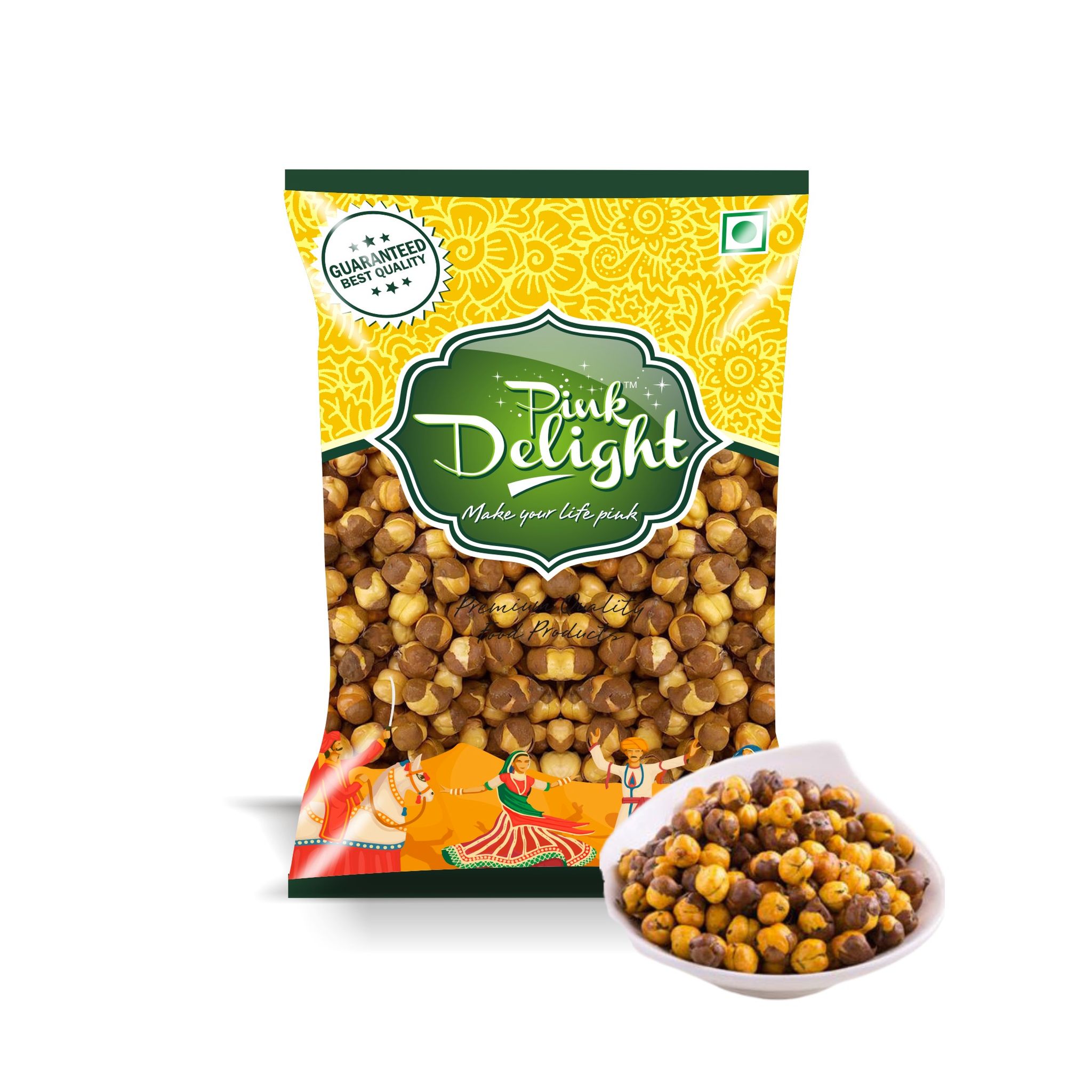 Pink Delight | Bhuna Chana (Roasted Chana) | Natural & Organic Whole Spices | 500 Gm Pack