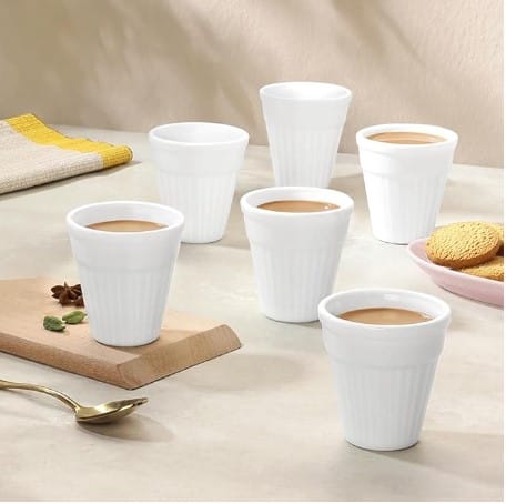 Larah By Borosil 6N 10CL Kulhad Mugs set (100ml each)