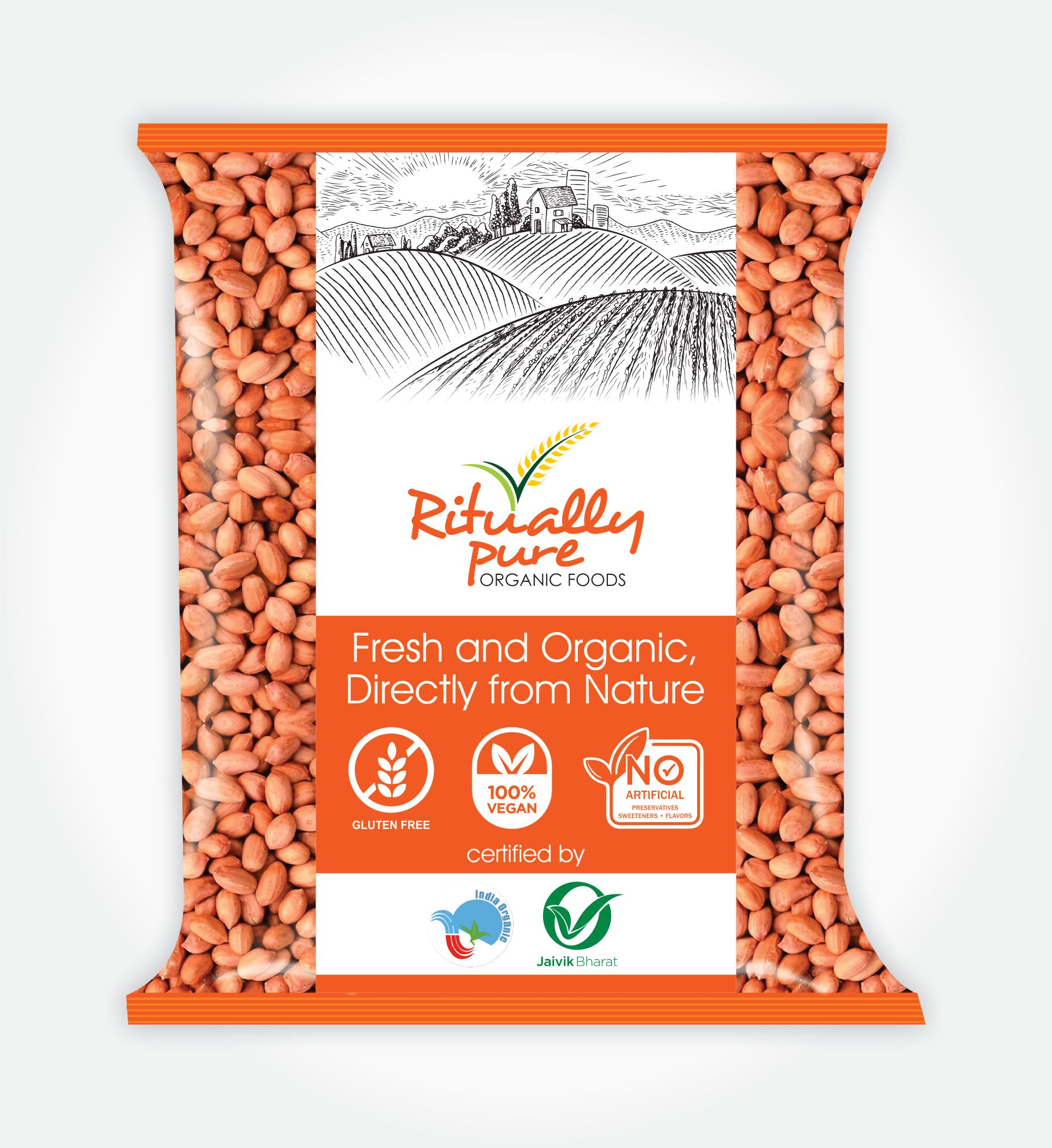 Ritually Pure 100% Organic | Dry & Unpolished Pulses | Mumfali Dana | Raw Peanuts | 500 Gm Pack