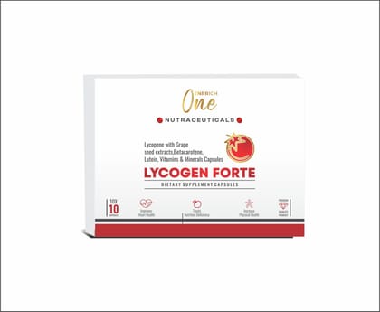 Enrich One Lycogen Forte Nutraceuticals Capsule Lycopene With Grape Seed Extract, Vitamins Capsule Pack OF 100 Capsules