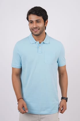 Men's Lt.Blue Pocket Polo T-Shirt