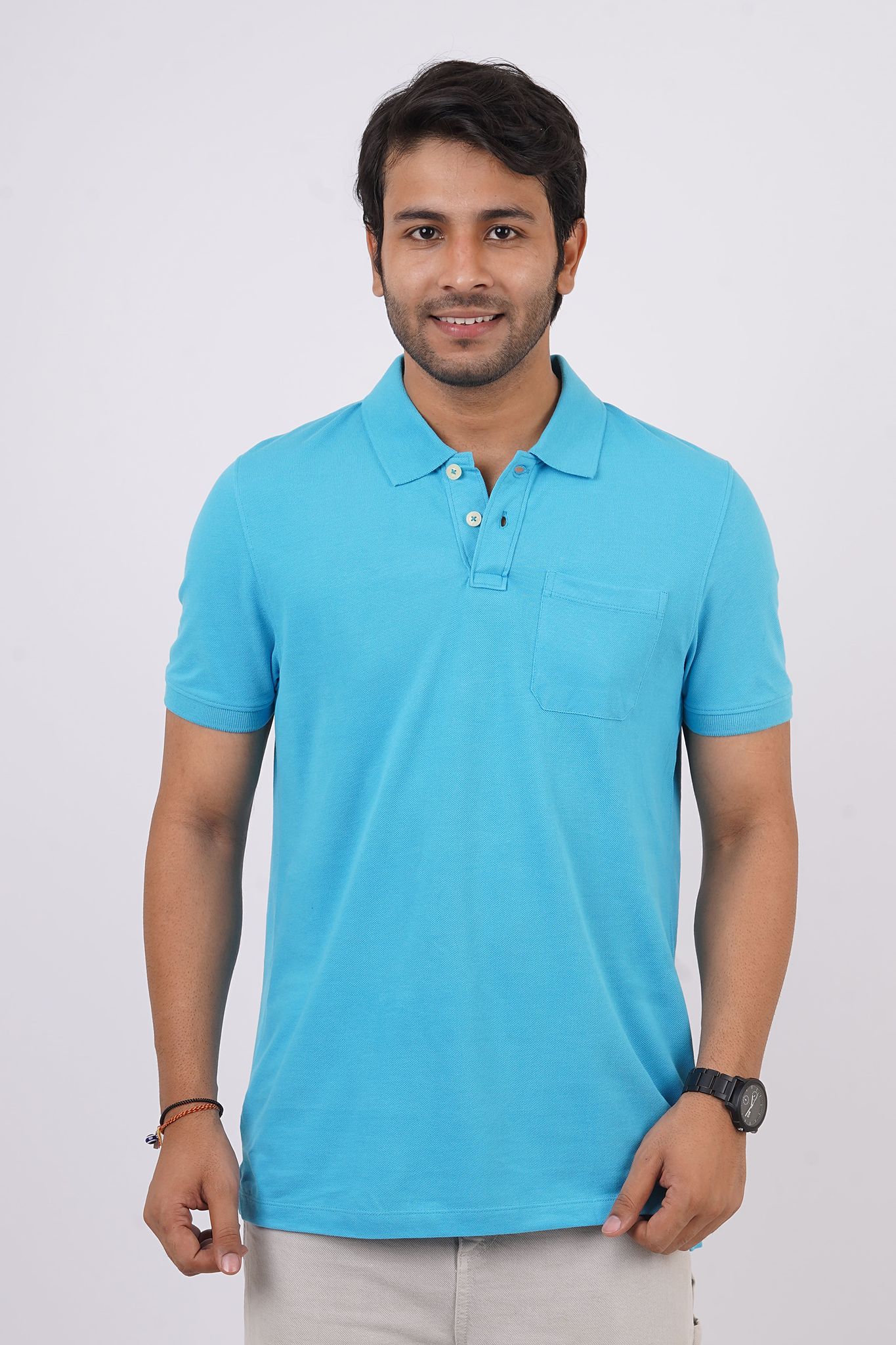 Men's MD Blue Pocket Polo T-Shirt