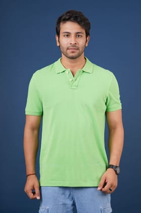 Men's  Lt.Green Solid Polo T-Shirt