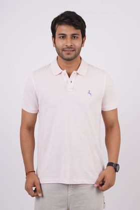 Men's Lt.Pink Embroidery Polo T-Shirt