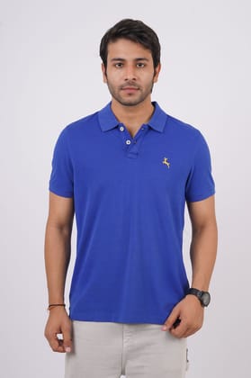 Men's  Royal Blue Embroidery Polo T-Shirt