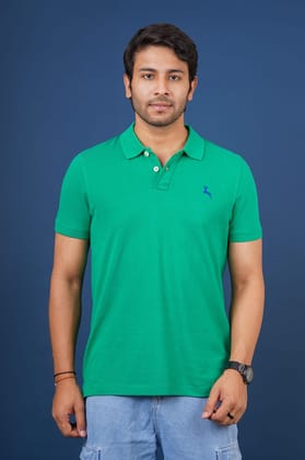 Men's Green Embroidery Polo T-Shirt