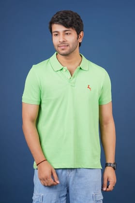 Men's Lt.Green Embroidery Polo T-Shirt