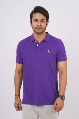 Men's Purple Embroidery PoloT-Shirt