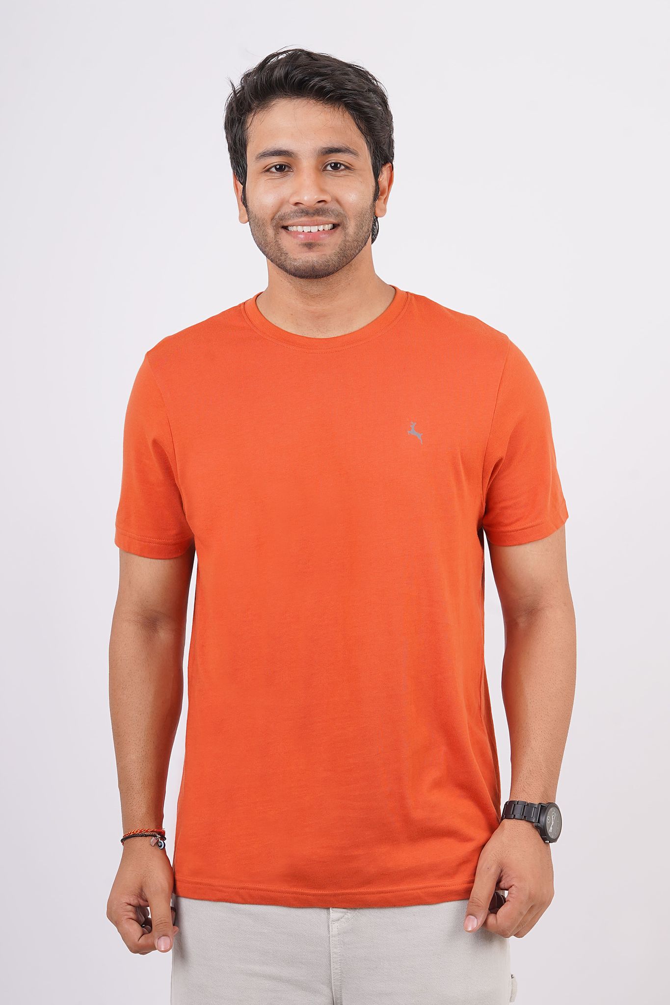 Men's Orange Rust S/J Crew Neck